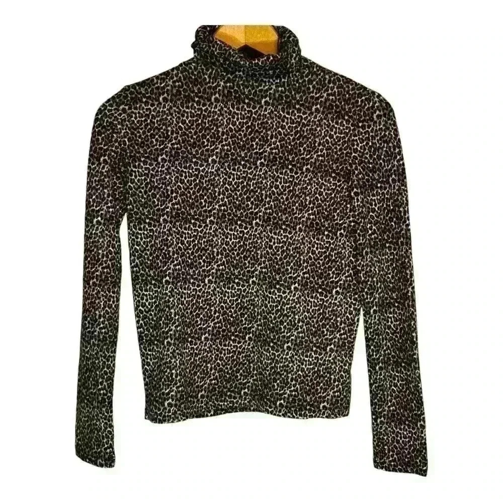 ZARA Animal Leopard Print Turtleneck Knit Top! Size medium (it runs small) - Picture 3 of 9